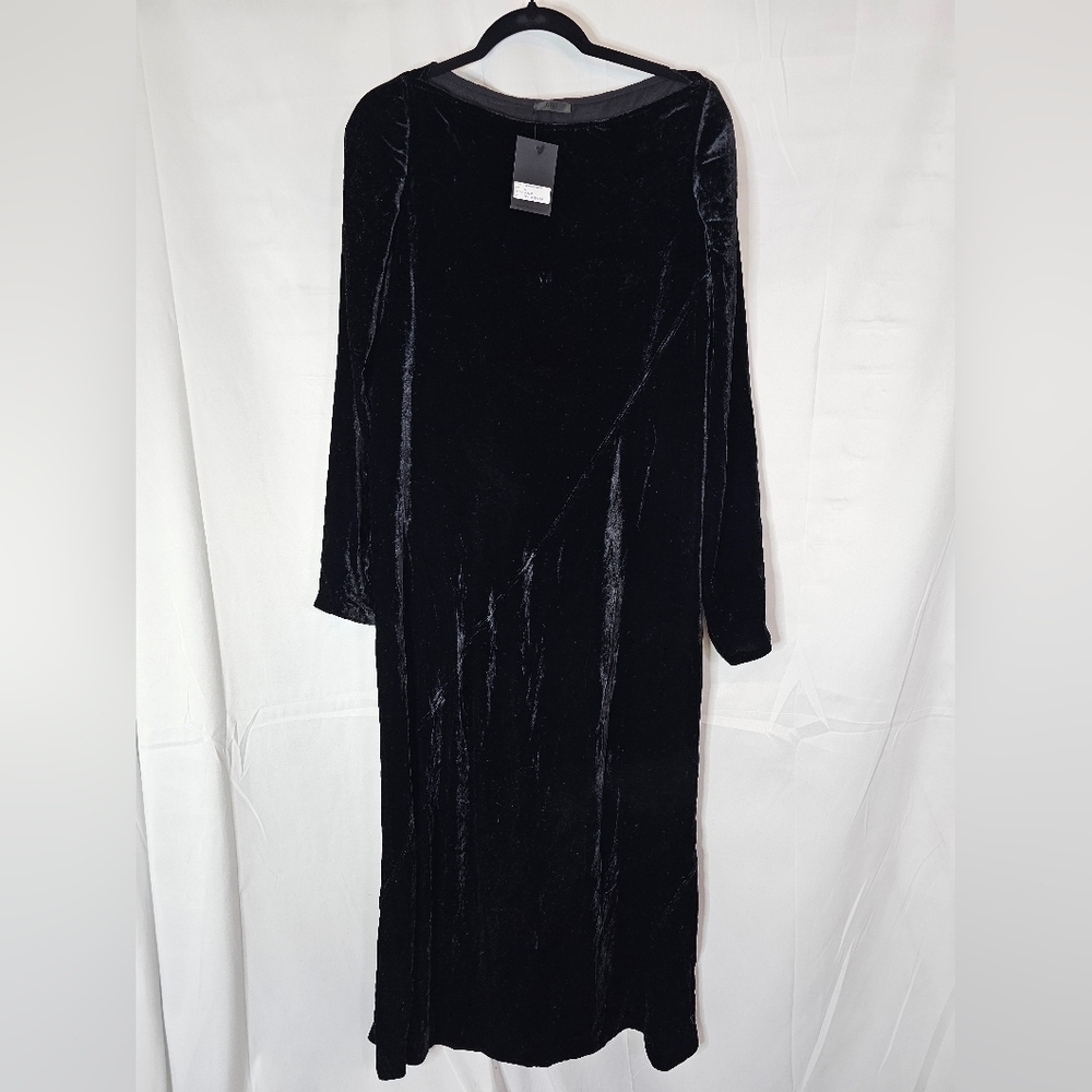 Atm black Velvet size Small long-sleeved goth maxi dress NWT